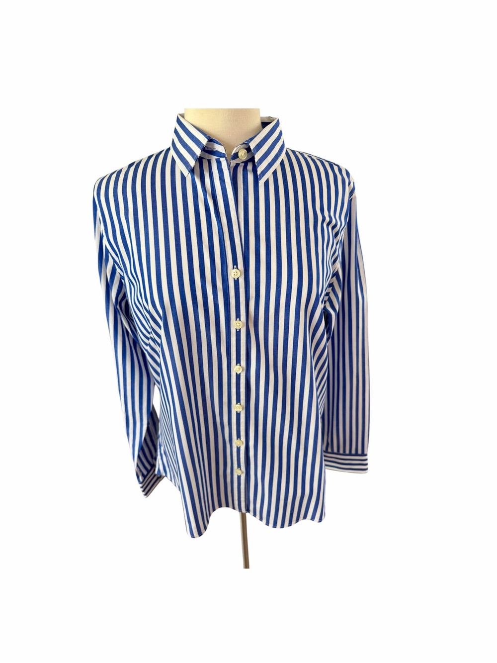 Banana Republic Blue and White Vertical Stripe Button-Down Shirt